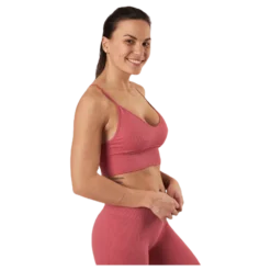 Vicky Rib Seamless V-neck Top Pink