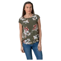 Vic Ss Aop Top Wvn Black