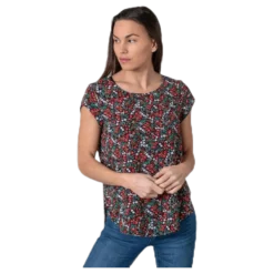 Vic Ss Aop Top Wvn Black