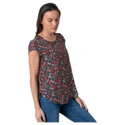 Vic Ss Aop Top Wvn Black