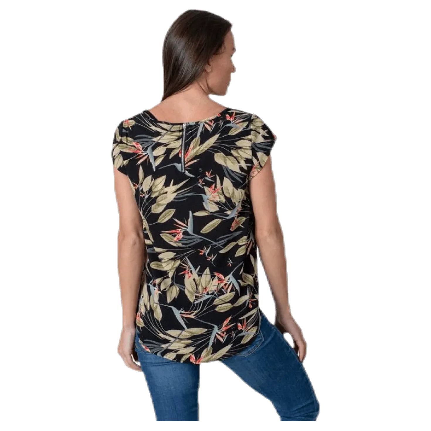 Vic Ss Aop Top Wvn Black