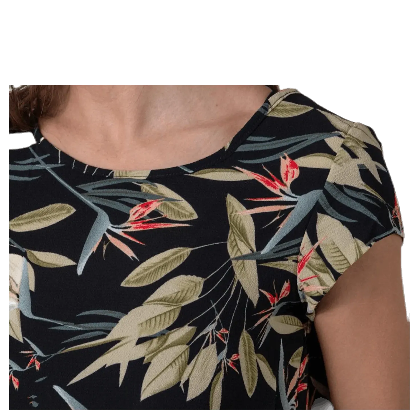 Vic Ss Aop Top Wvn Black