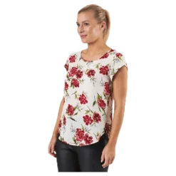 Vic Ss Aop Top Wvn Pink