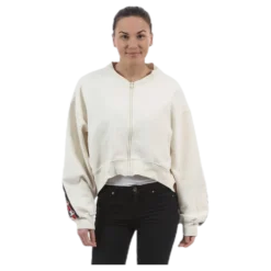 Violet Zip Sweat White
