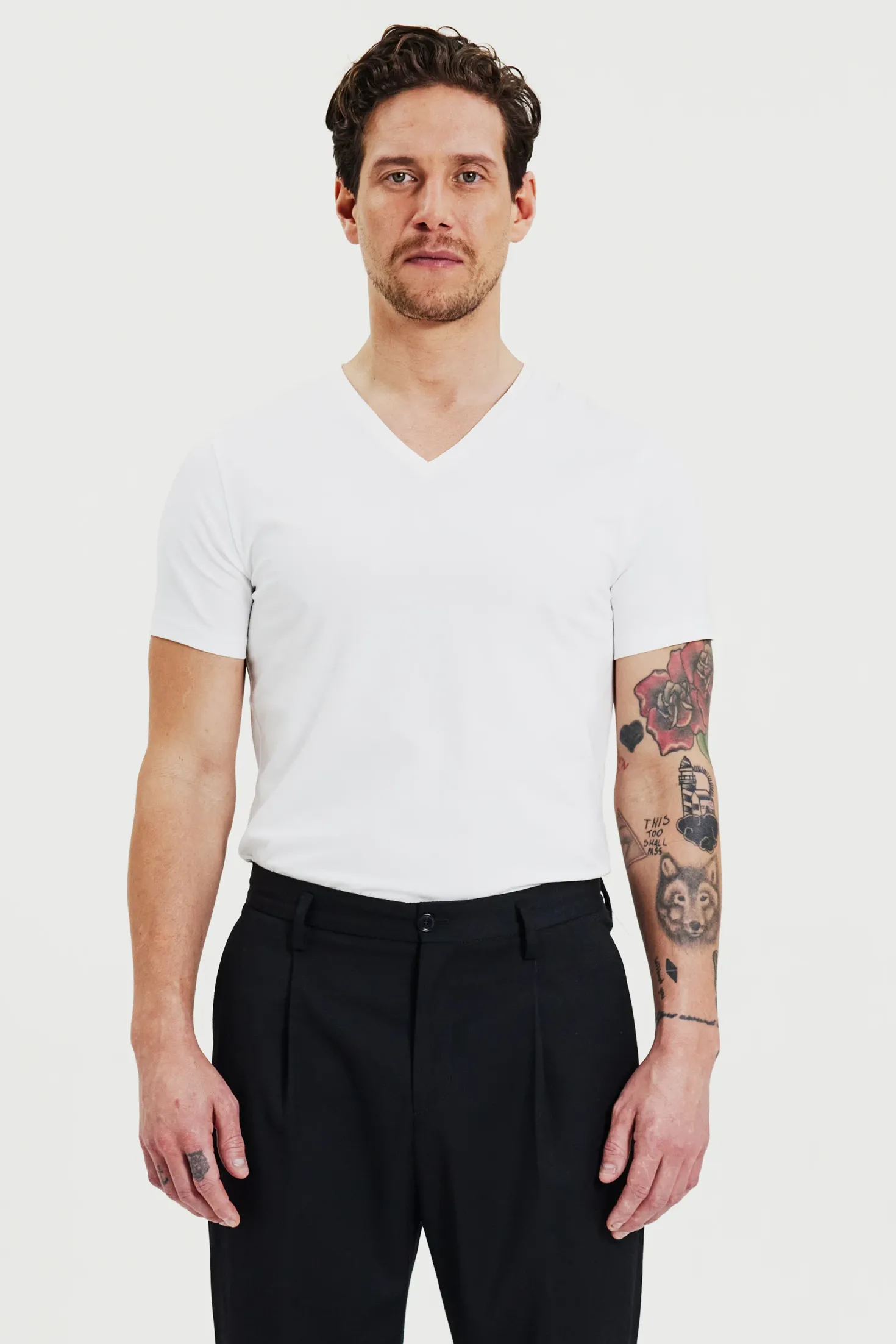 V-Neck White