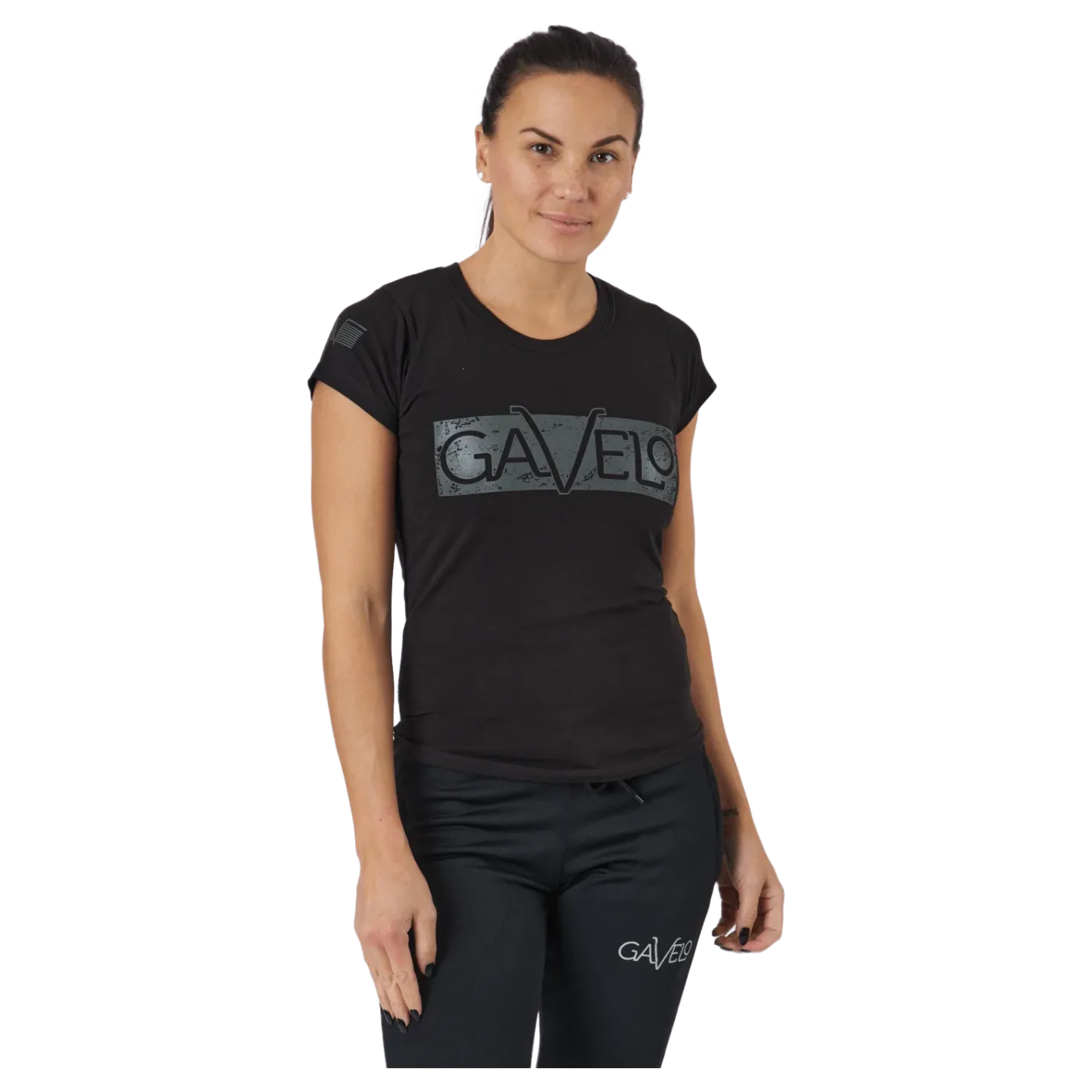 W Black Grey Logo T-shirt Black