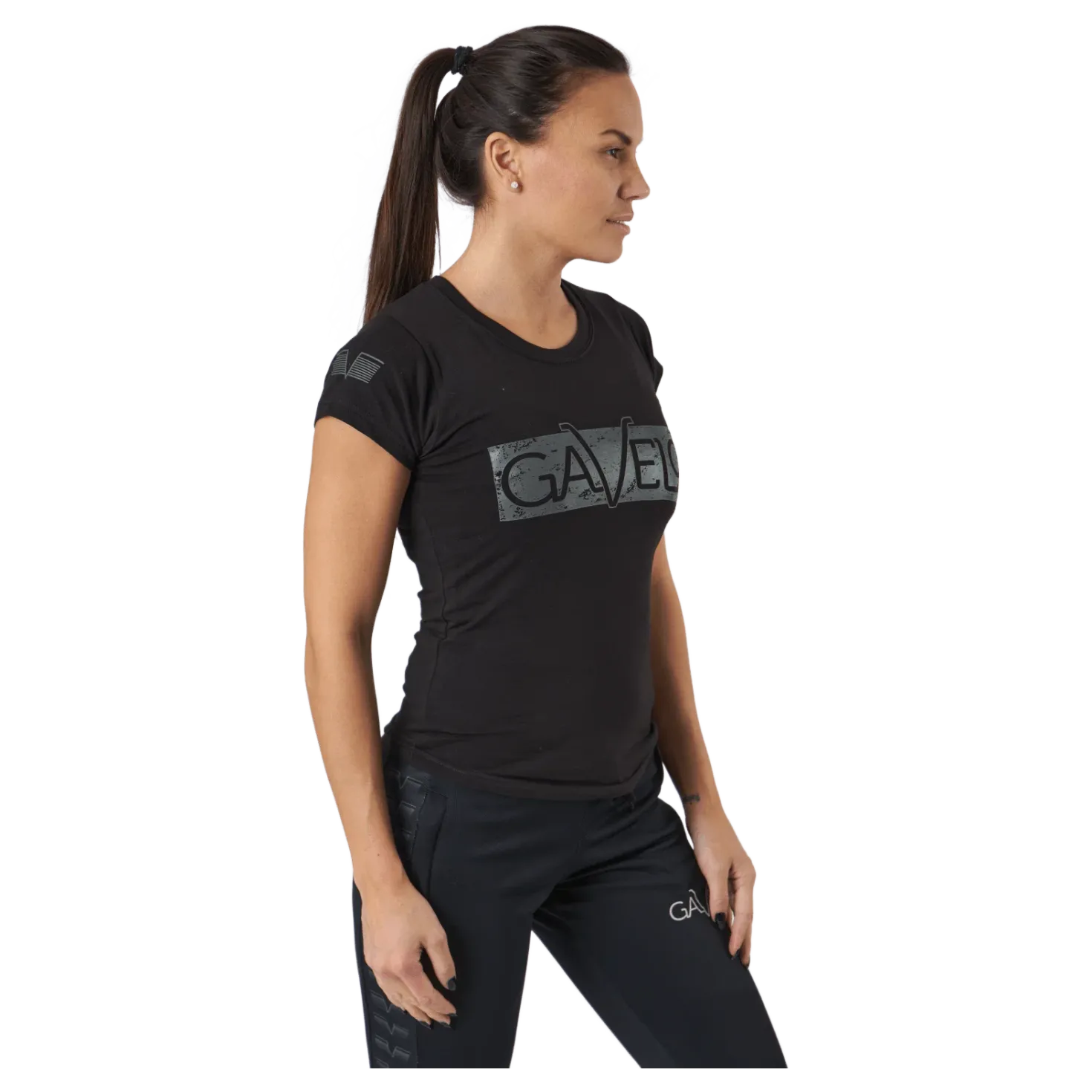 W Black Grey Logo T-shirt Black
