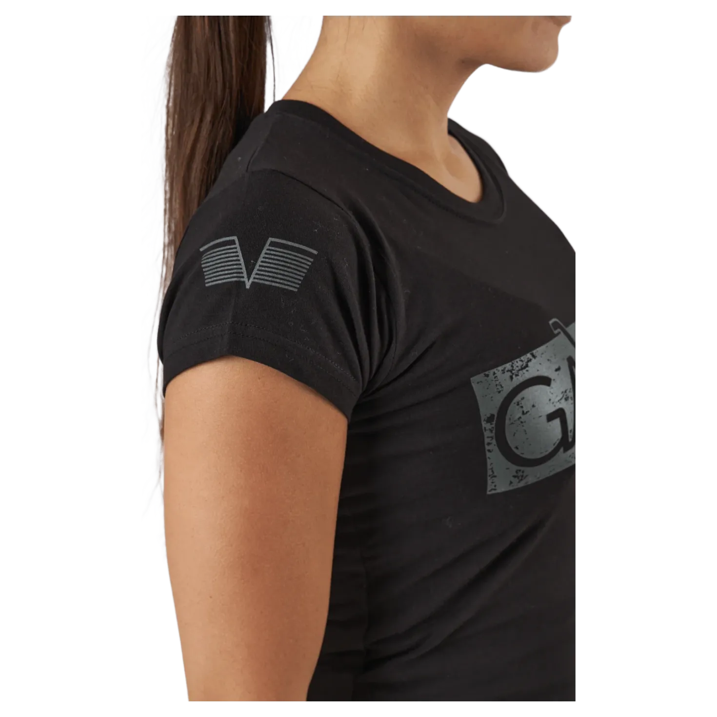 W Black Grey Logo T-shirt Black
