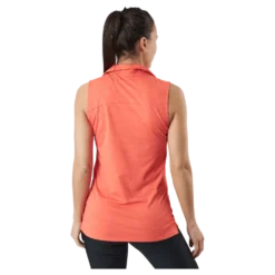 W Cloudspun Coast Sl Polo Hot Coral Heather