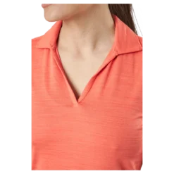 W Cloudspun Coast Sl Polo Hot Coral Heather
