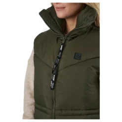W. Generous Hip Length Vest Dark Army