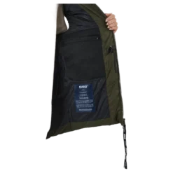 W. Generous Hip Length Vest Dark Army