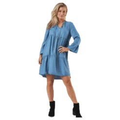 Why Abby 3/4 Lyocell Dress-Bi Blue