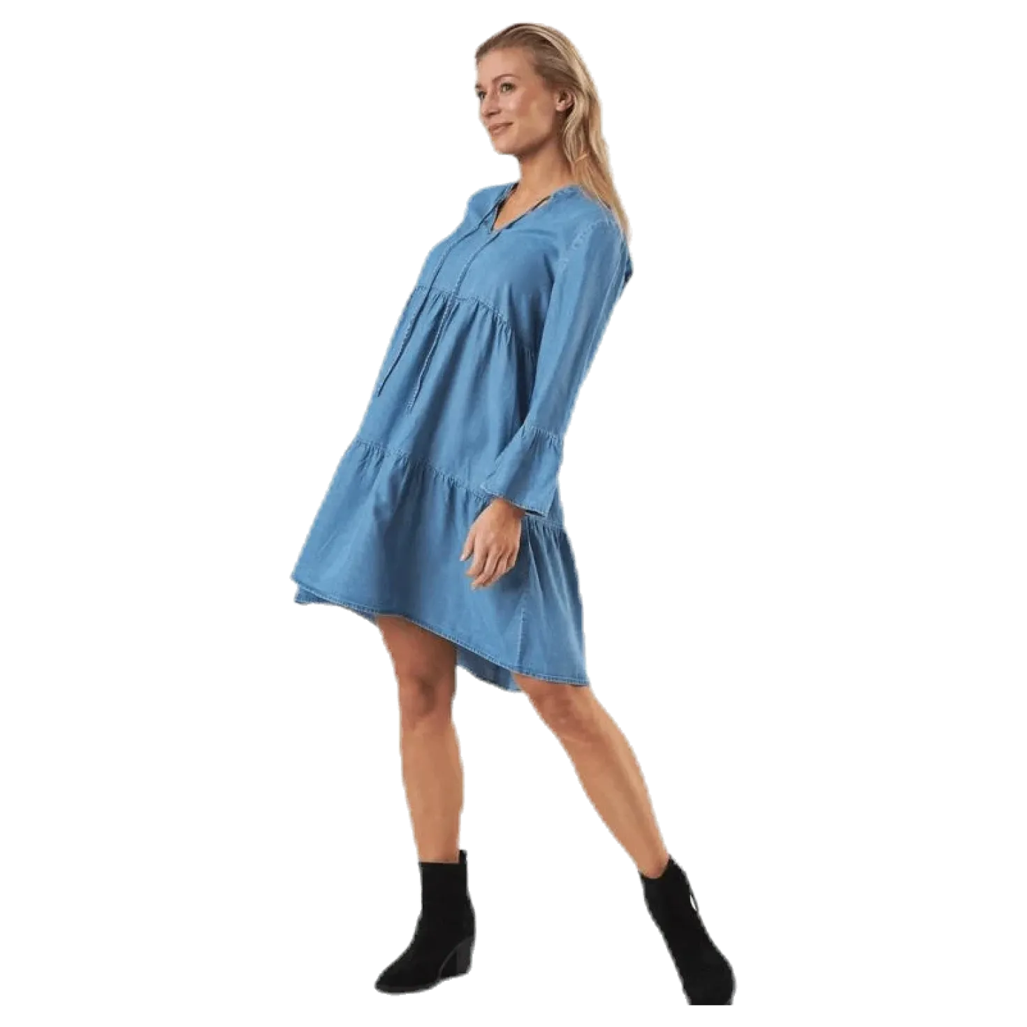 Why Abby 3/4 Lyocell Dress-Bi Blue