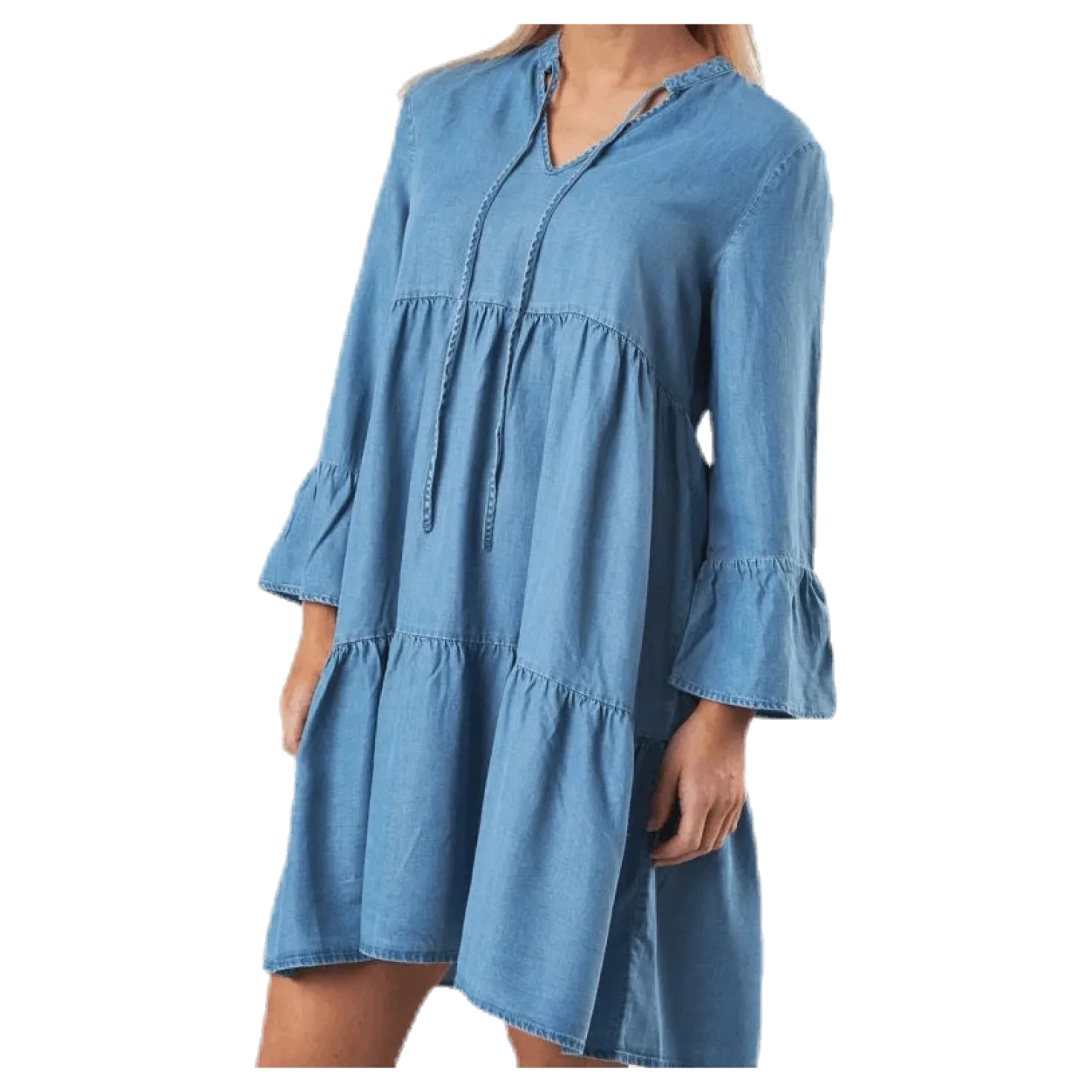 Why Abby 3/4 Lyocell Dress-Bi Blue