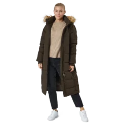 W. Long Slim Padded Parka Brownie Bit
