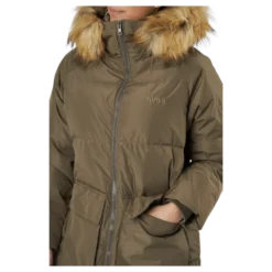 W. Loose Fur Hood Coat Mole