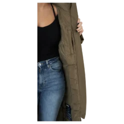 W. Loose Fur Hood Coat Mole