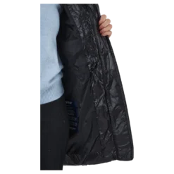 W. Mid Length Shiny Jacket Black