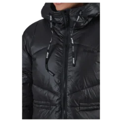 W. Mid Length Shiny Jacket Black