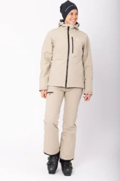Women’S Light Padded Ski Jacket Kabo Sand