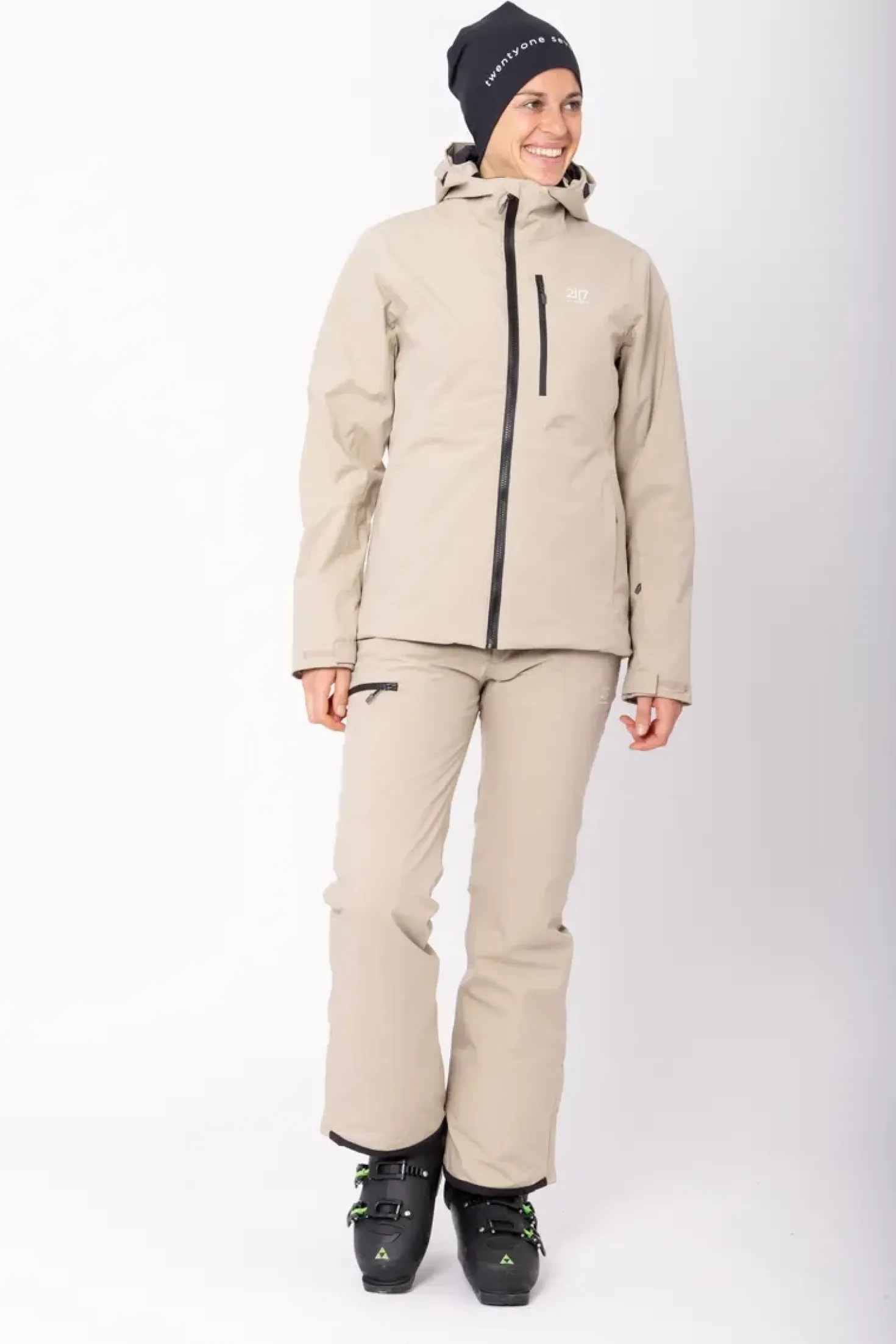 Women’S Light Padded Ski Jacket Kabo Sand