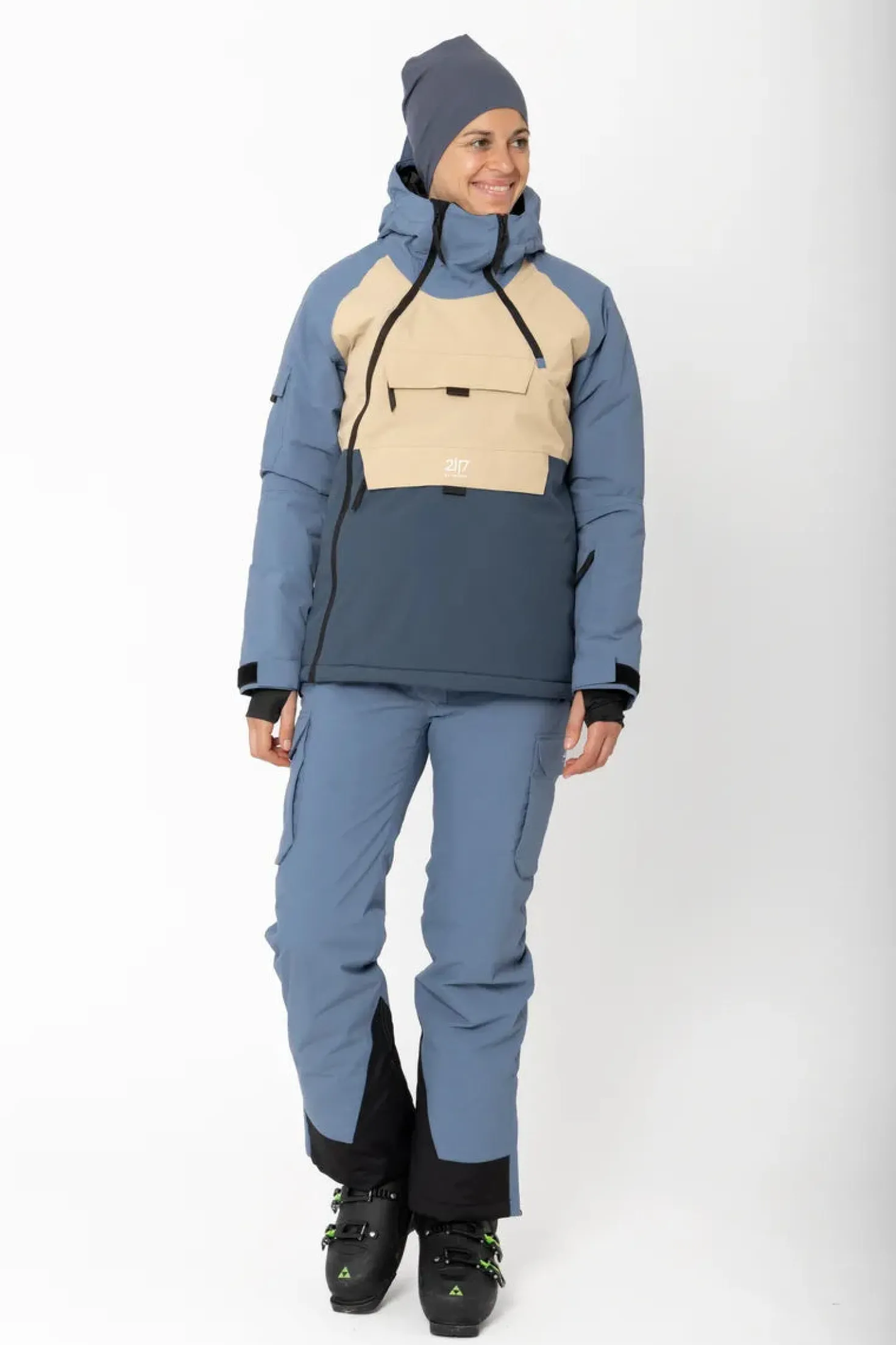 Women’S Light Padded Ski Jacket Nelkerim Dusty Blue