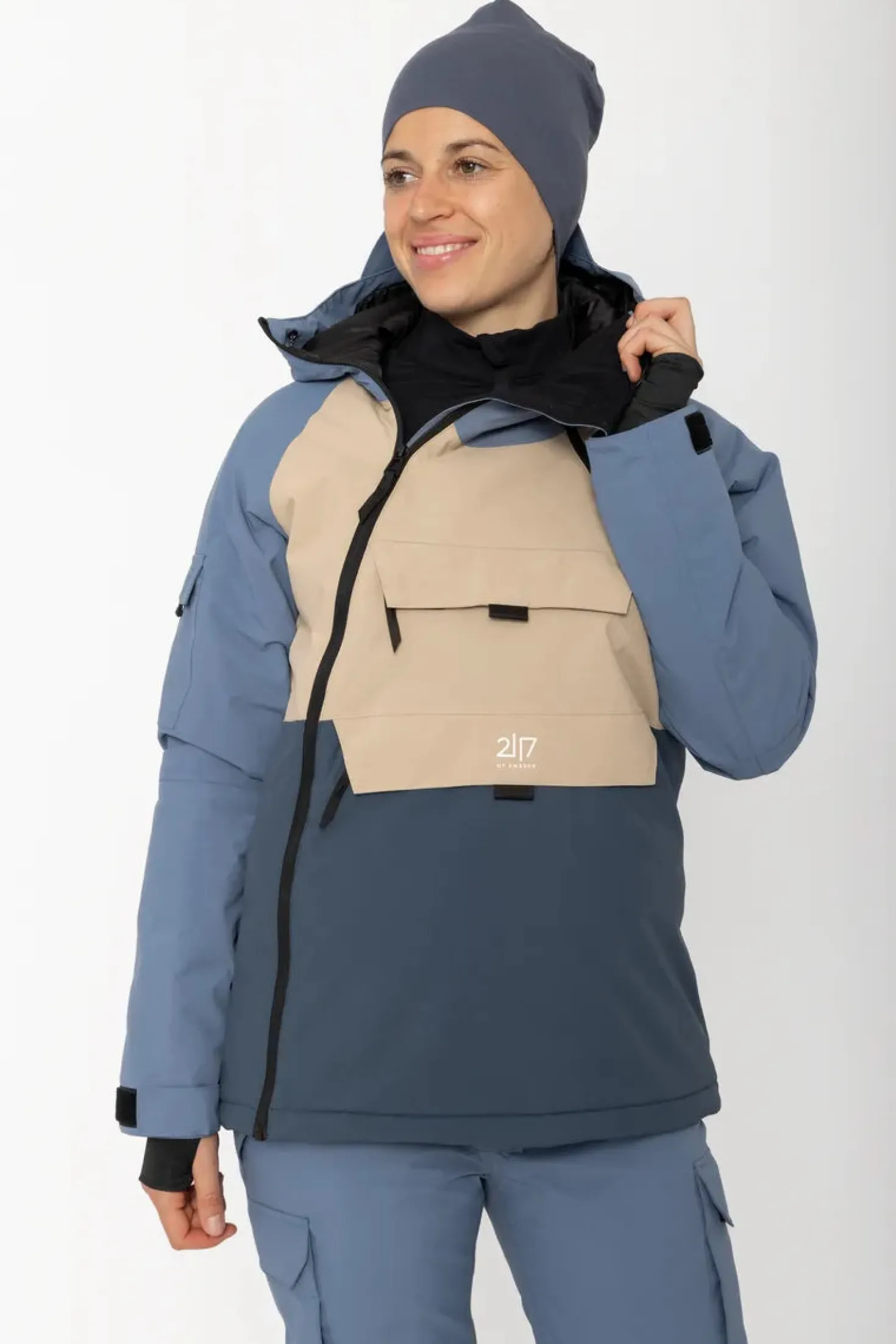 Women’S Light Padded Ski Jacket Nelkerim Dusty Blue