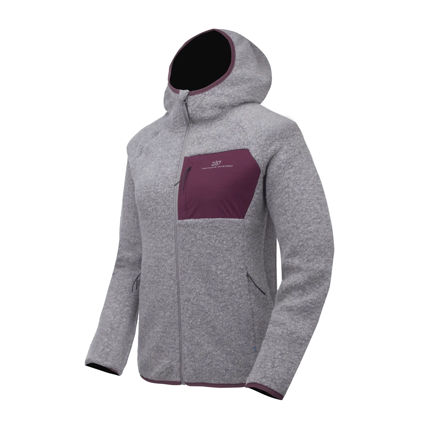 Women’S Wool Pile Hoodie Skord Grey