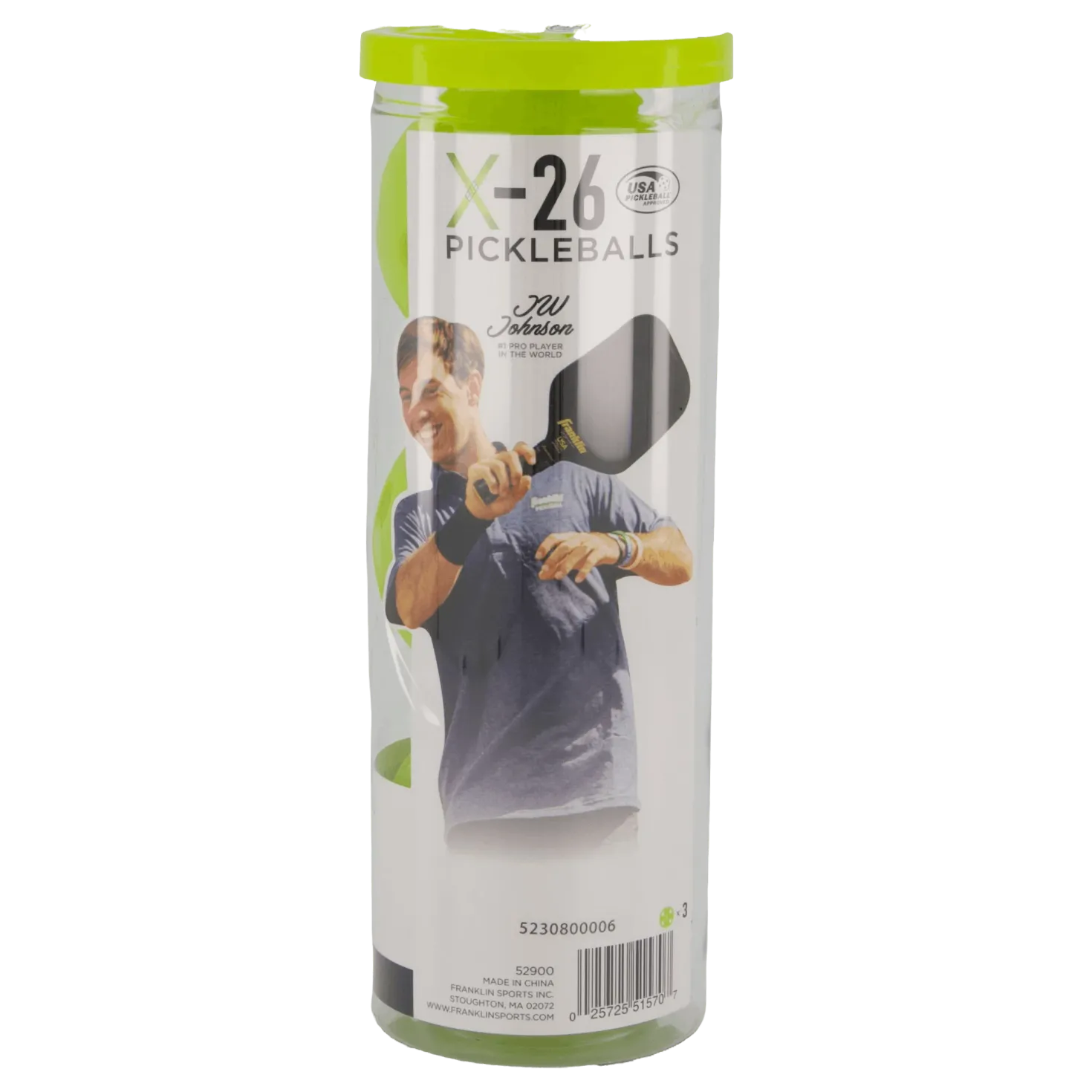 X-26 Indoor Pickleball 3 Pck. Lime-white