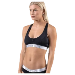 Zip Bralette-Rp Black