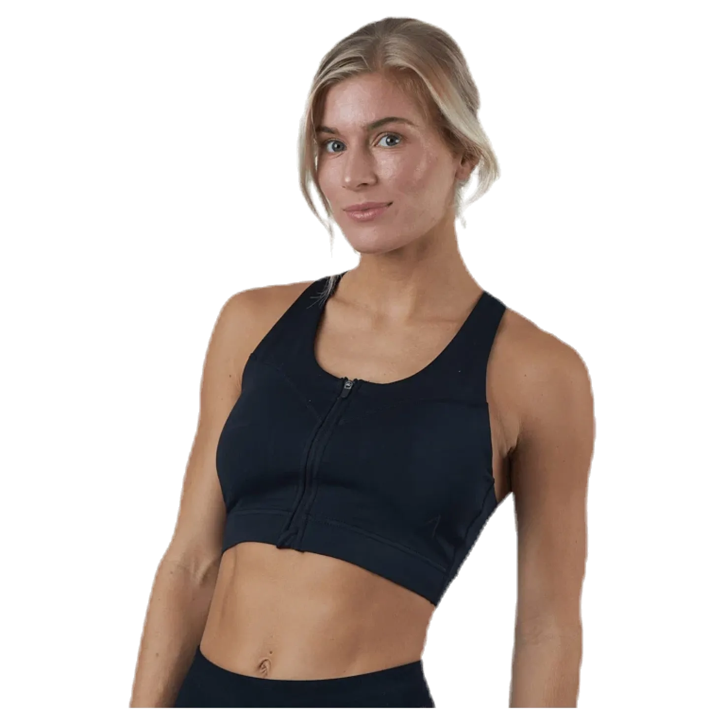 Zip Sports Bra Black
