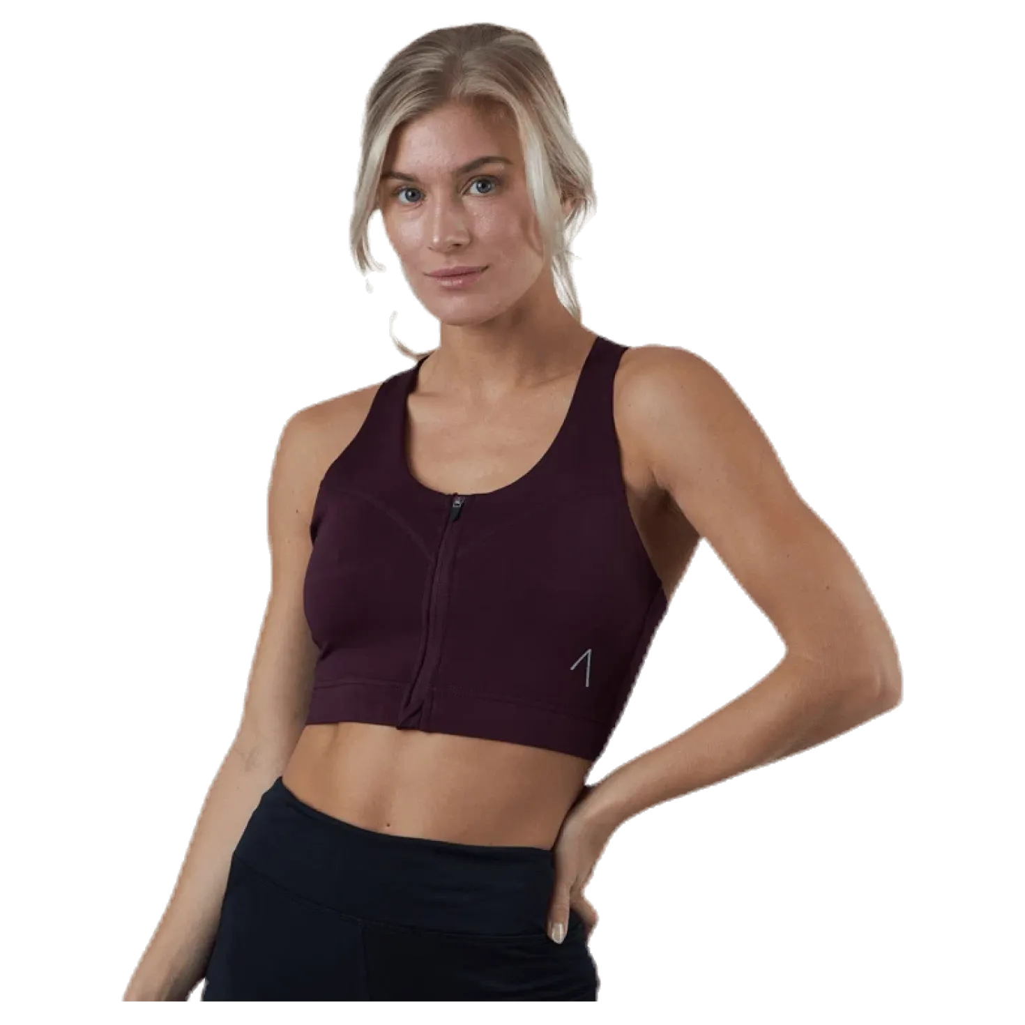 Zip Sports Bra Red